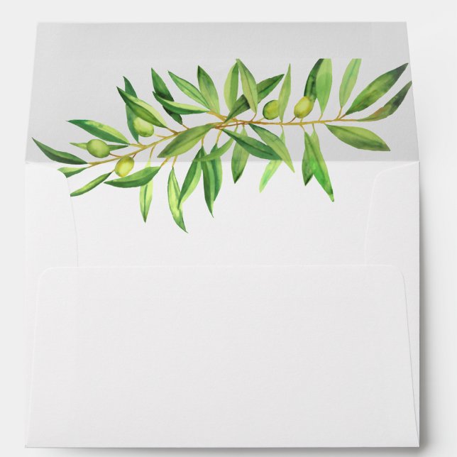 Modern Simple Olive Branch Sage Green Envelope (Creator Uploaded)