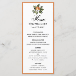 Modern Simple  Orange & Green Leaf  Menu