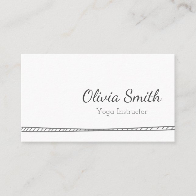 Modern Simple Outline Yoga Typography Business Card (Front)