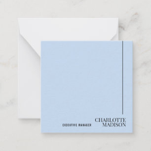 Modern Simple Pale Blue Plain Minimalist Own Name Card