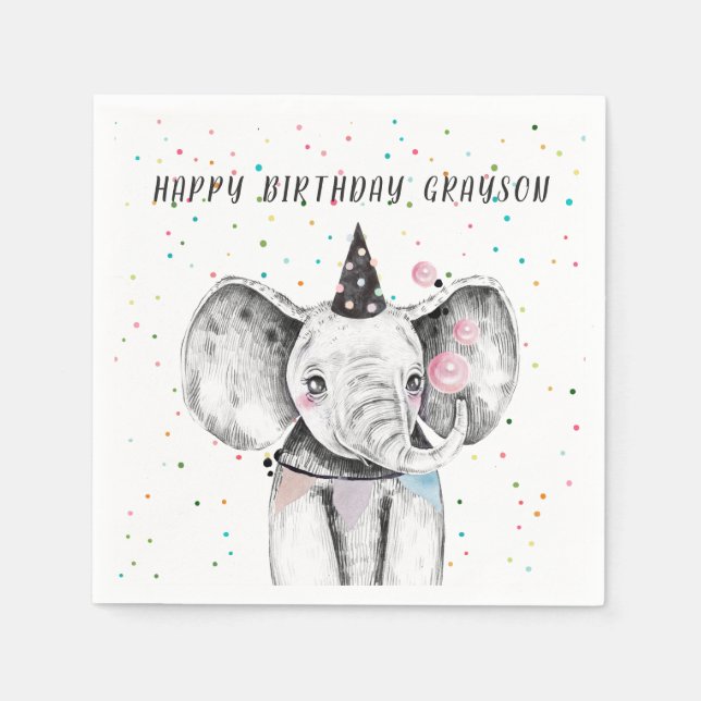 Modern Simple Party Animal Birthday Personalised Napkin (Front)