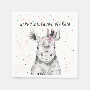Modern Simple Party Animal Birthday Personalised Napkin