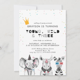 Modern Simple Party Animal Invitation