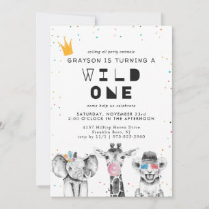 Modern Simple Party Animal Invitation