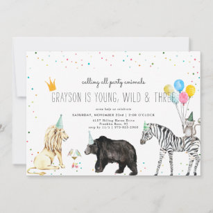 Modern Simple Party Animal Invitation