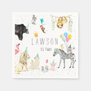 Modern Simple Party Animal Watercolor Napkin