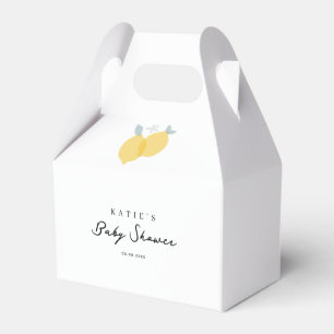 Modern Simple Pastel Citrus Lemons Baby Shower Favour Box