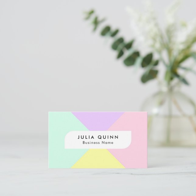 Modern Simple Pastel colours Business Card (Standing Front)