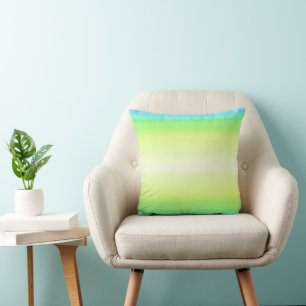 Modern Simple Pastel Green blue Colourful Gradient Cushion