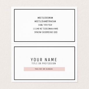 Modern Simple Pastel Pink & Black  Business Cards
