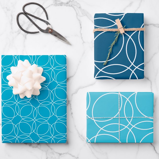 Modern Simple Pattern in Blue Wrapping Paper Sheet (Creator Uploaded)