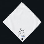 Modern Simple Paw Dog of Honour Monogrammed Bandana<br><div class="desc">Your dog will look the part with his or her Dog Of Honour scarf bandanna for your wedding event. Simple modern typography with your dogs name and a dog paw. Cute looking formal attire for your dog!</div>