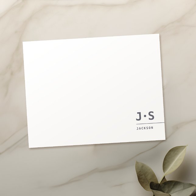 Modern Simple Personalised Monogram Professional Card (Modern Simple Personalized Monogram Professional Note Card)