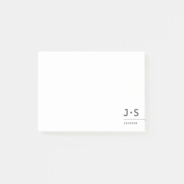 Modern Simple Personalised Monogram Professional Post-it Notes (Front)