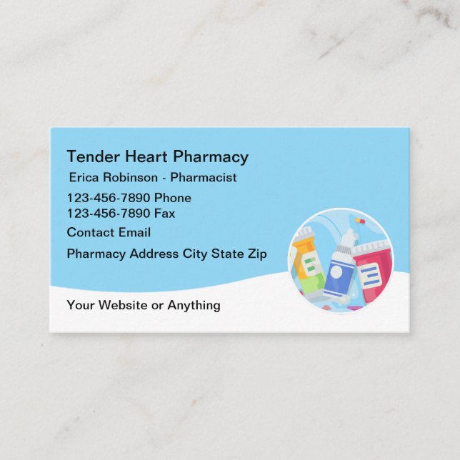 Modern Simple Pharmacy Business Cards Design (Front)