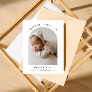 Modern Simple Photo Arch New Baby Thank You Postcard