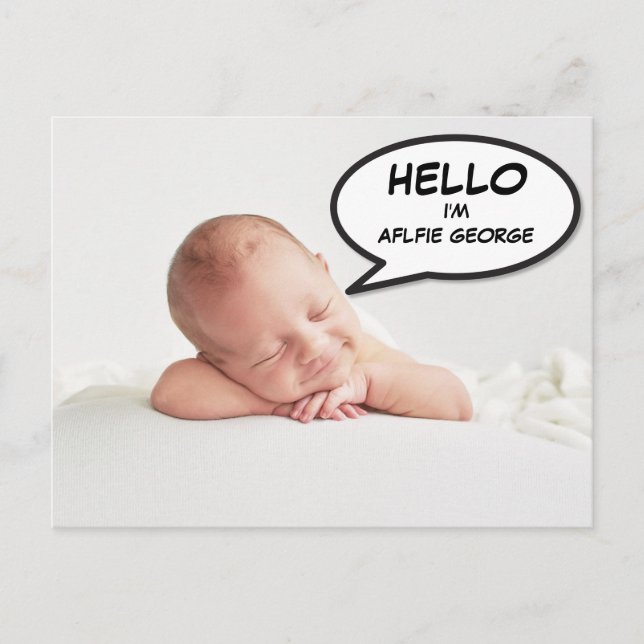 Modern Simple Photo Baby Birth Announcement (Front)