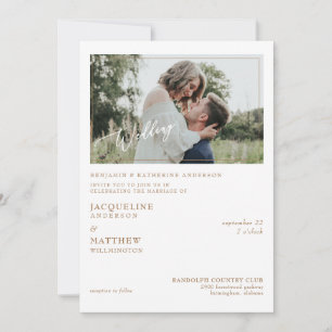 Modern Simple  Photo Bride Parents Wedding Invitation
