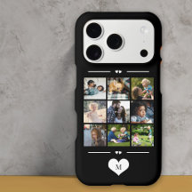 Modern simple photo collage black monogram