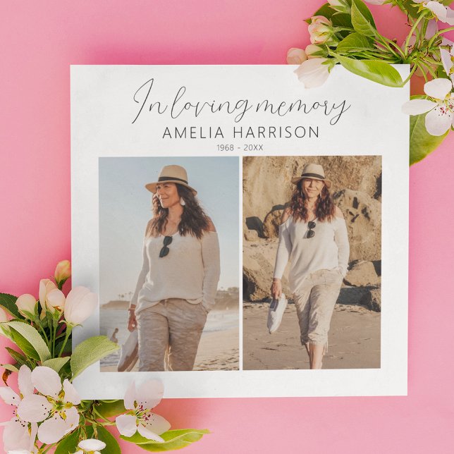 Modern & Simple Photo Collage Funeral Thank You Card (Creator Uploaded)