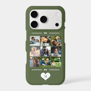 Modern simple photo collage green monogram