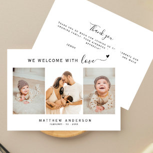 Modern Simple Photo Collage New Baby Thank You