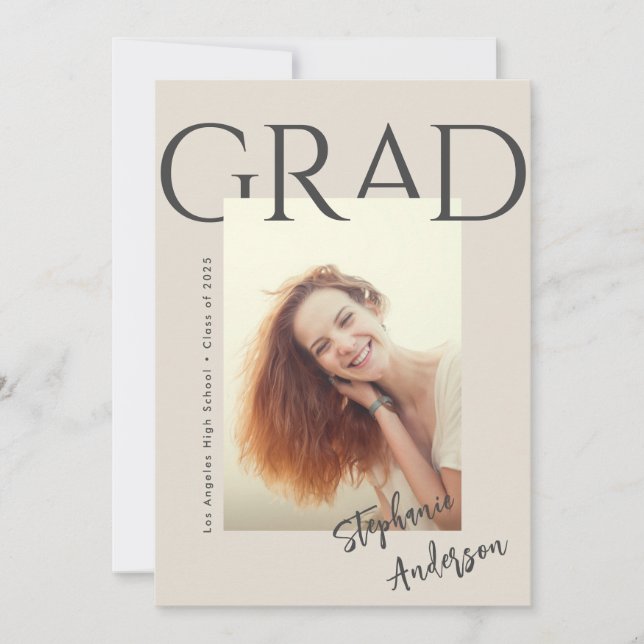 Modern Simple Photo Graduation Announcement (Front)
