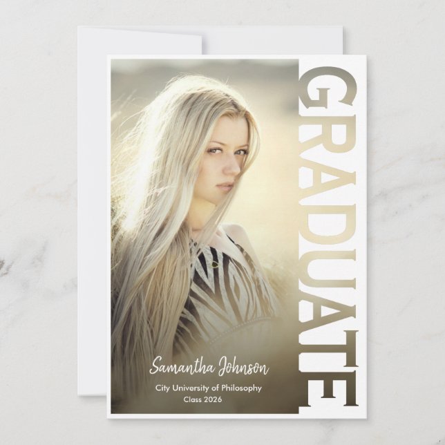 Modern Simple Photo Graduation Announcement (Front)