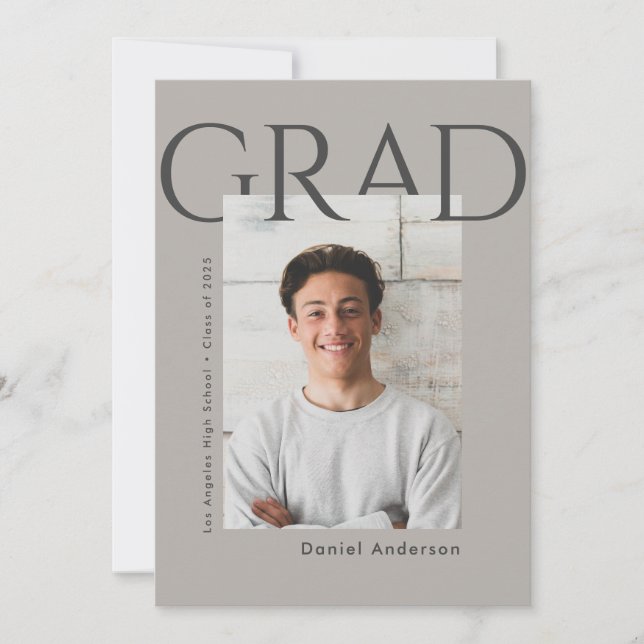 Modern Simple Photo Graduation Announcement (Front)