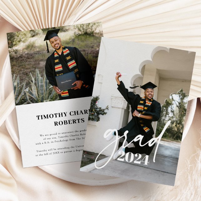Modern Simple Photo Graduation Announcement (Creator Uploaded)