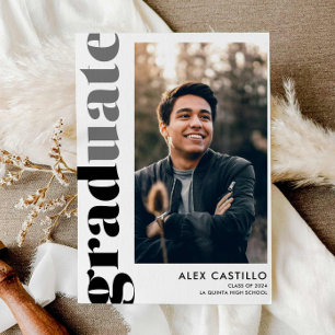 Modern Simple Photo Graduation Announcement