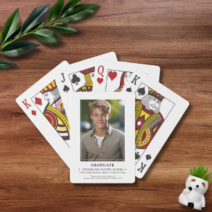 Modern Simple Photo Graduation Playing Cards