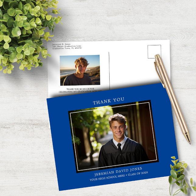 Modern Simple Photo Graduation Thank You Postcard (Creator Uploaded)