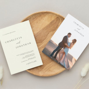 Modern Simple Photo Ivory Classic Wedding Invitation