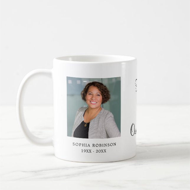 Modern Simple Photo Memorial Keepsake  Coffee Mug (Left)