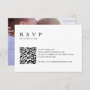 Modern Simple Photo QR Code Wedding RSVP Card