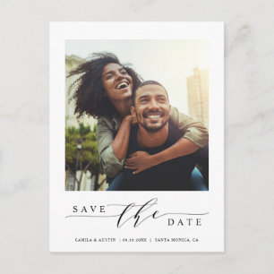 Modern & Simple Photo Save the Date Postcard