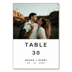 Modern Simple Photo Table Number Card