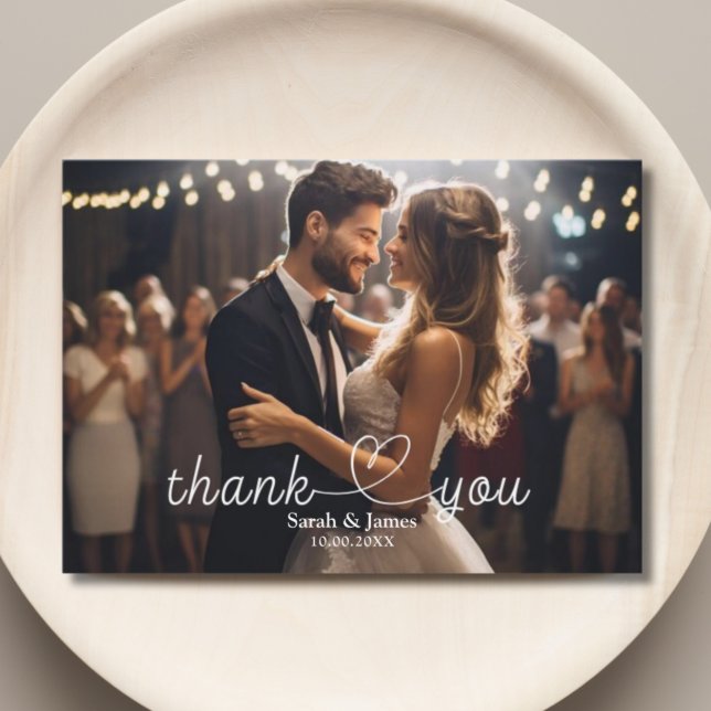Modern Simple Photo Thank You Wedding Card (Creator Uploaded)