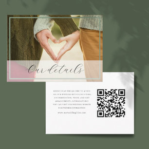 Modern Simple Photo Wedding Details Enclosure Card