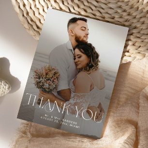Modern simple photo wedding DIGITAL thank you card