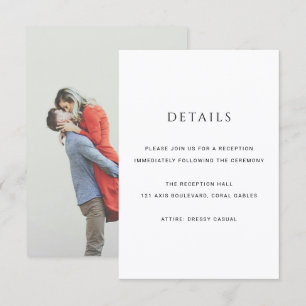 Modern Simple Photo Wedding Enclosure Card