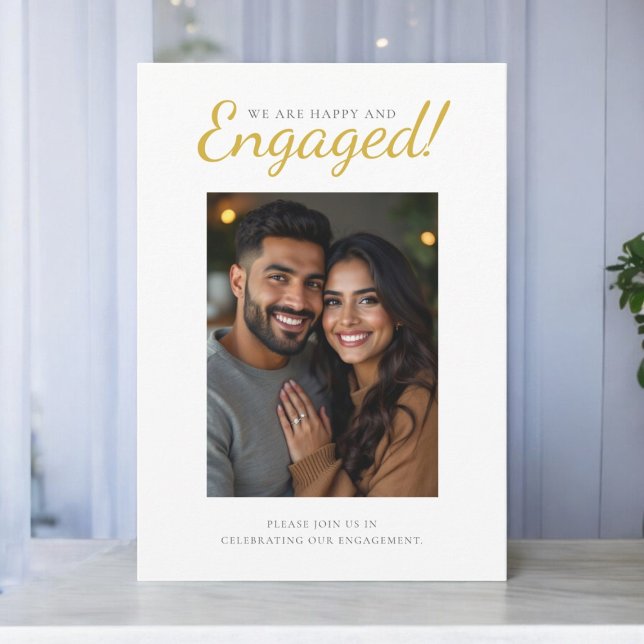 modern simple photo wedding engagment party  invitation (Cute modern simple photo engagement part invitation)
