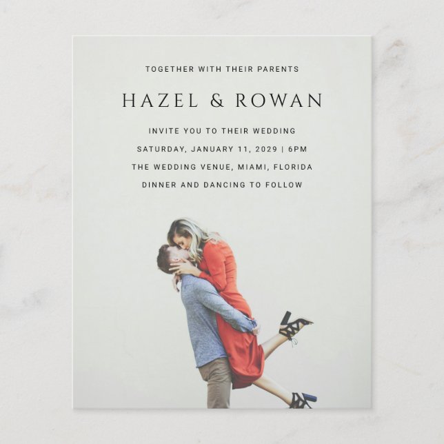 Modern Simple Photo Wedding Invitation Flyer (Front)