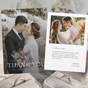 Modern Simple Photo Wedding Thank You Card
