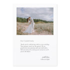 Modern Simple Photo Wedding Thank You Card W Note