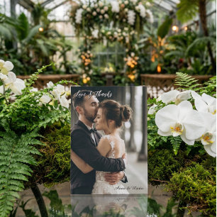 Modern Simple Photo Wedding Thank You Card W Note