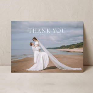 Modern Simple Photo Wedding Thank You Card W Note