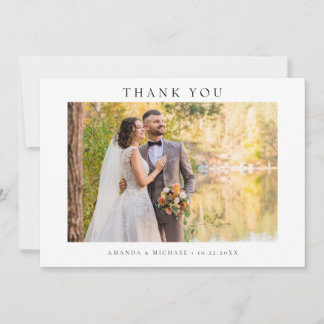 Modern Simple Photo Wedding W Note Landscape Invitation