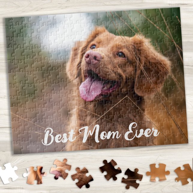 Modern Simple Picture Personalised Pet Dog Photo Jigsaw Puzzle (Creator Uploaded)
